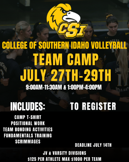College of Southern Idaho Volleyball Team Camp